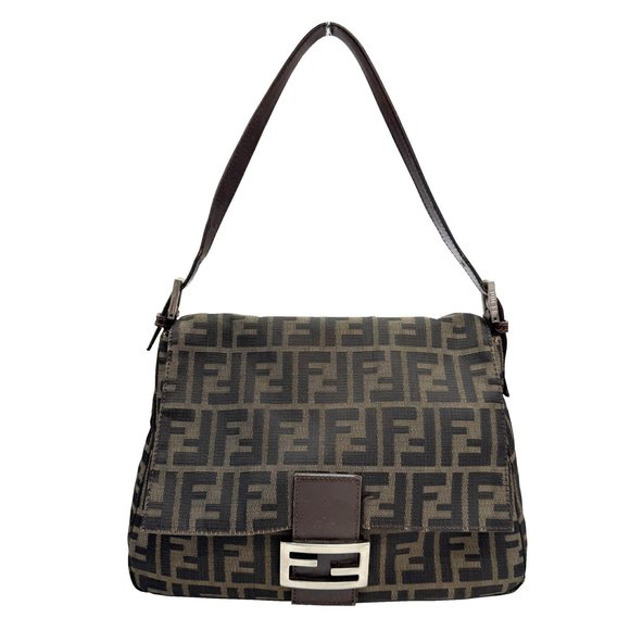 FENDI Zucca Mamma Bucket Shoulder Bag/Handbag in Brown Canvas and Leather for... - Picture 1 of 16